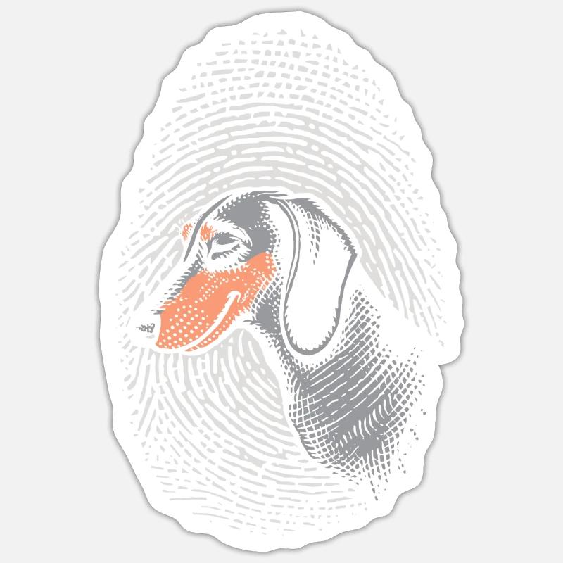 Dachshund Fingerprint Creative Dachshund - Sticker size S (10 x 10 cm) - white matte