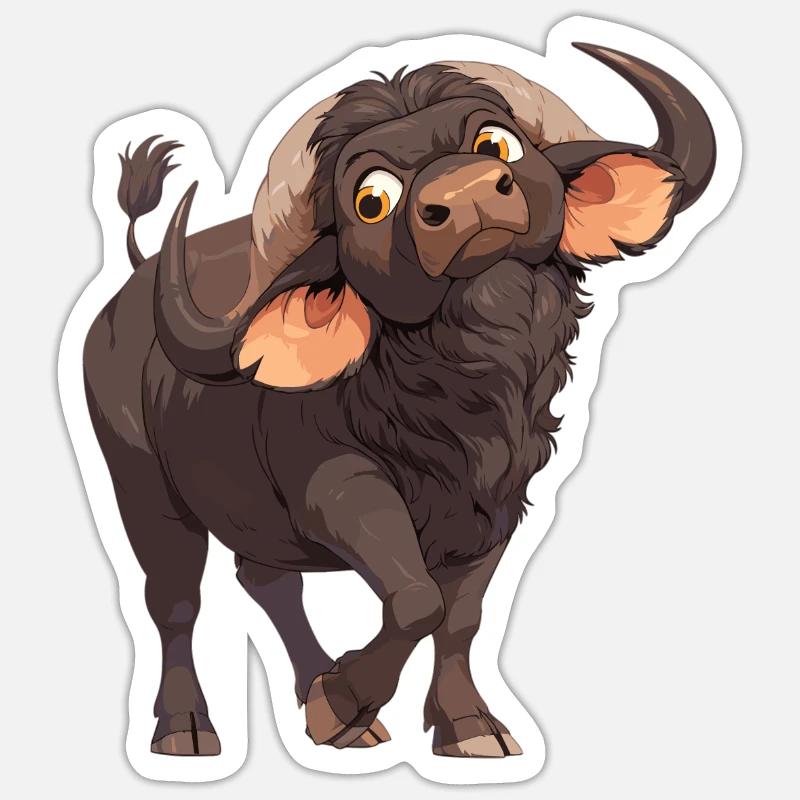 Buffalos Buffalo Büffel - Sticker size S (10 x 10 cm) - white matte