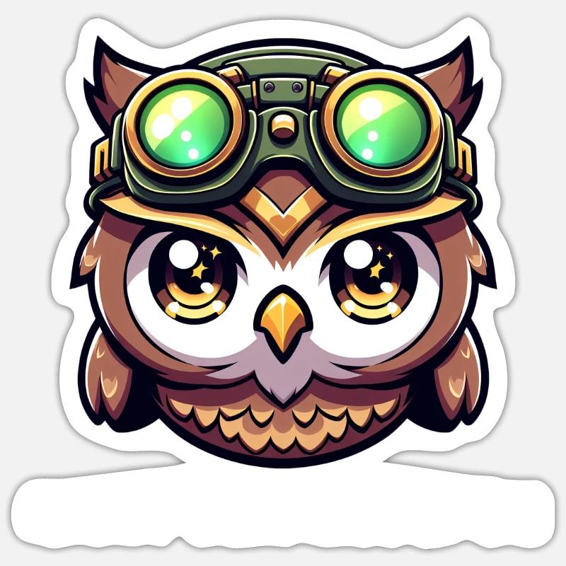Nachteulen-Modus: Über Eulen-Design - Sticker Größe S (10 x 10 cm) - Mattweiß