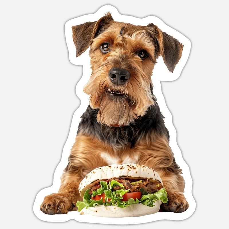 Airedale Terrier - Sticker Größe S (10 x 10 cm) - Mattweiß