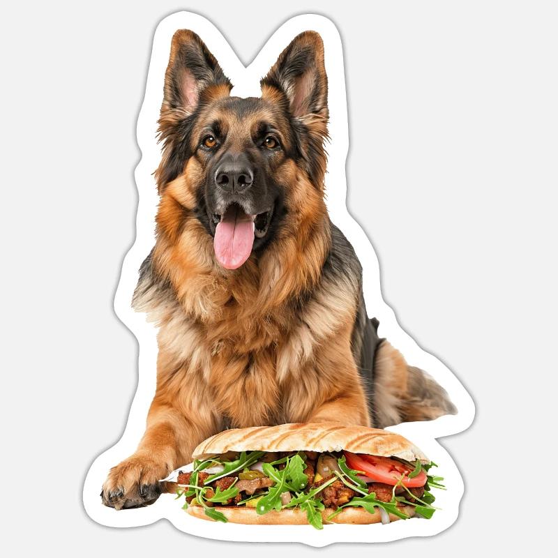 Deutscher Schäferhund - Sticker Größe S (10 x 10 cm) - Mattweiß