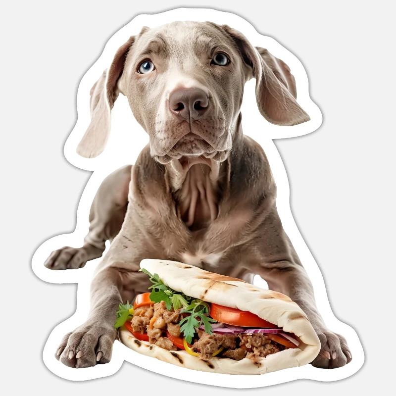 Weimaraner - Sticker Größe S (10 x 10 cm) - Mattweiß