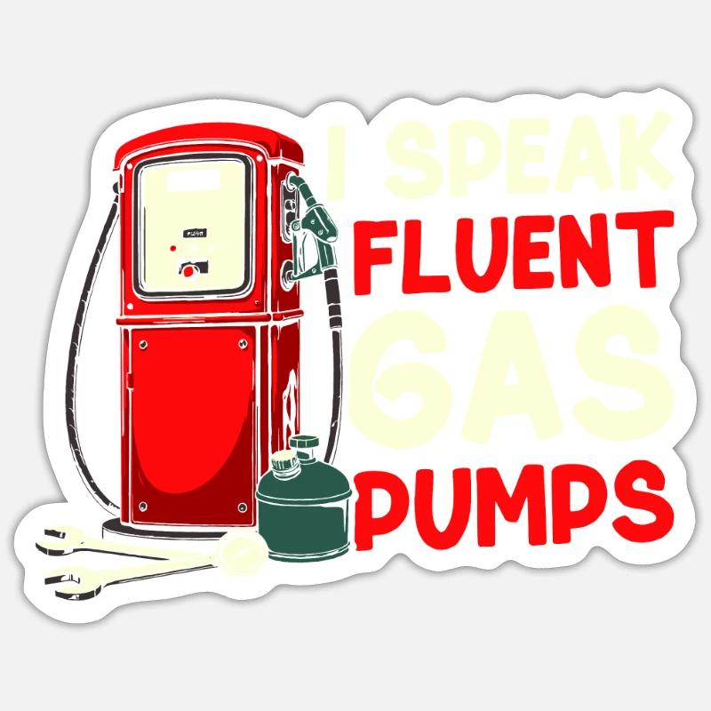 Pump attendant - Sticker size S (10 x 10 cm) - white matte