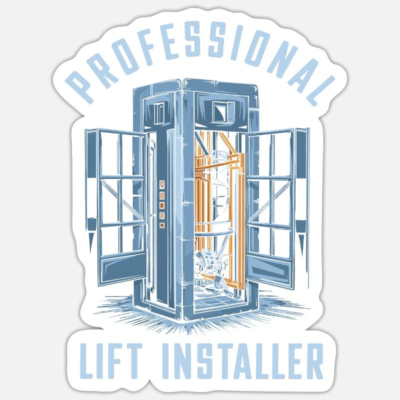 Elevator Installer Sticker size S (10 x 10 cm)