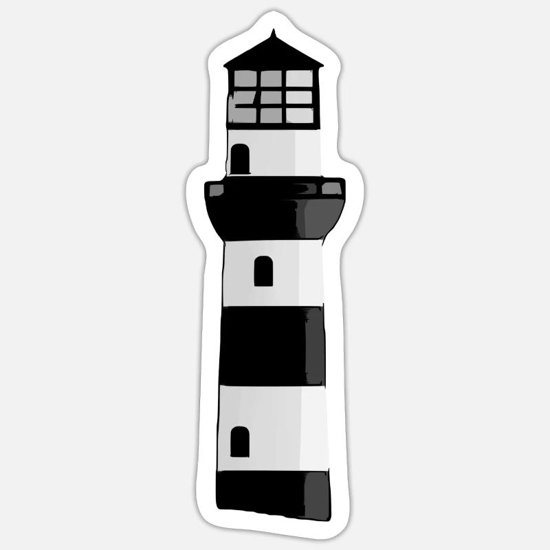 Gray Lighthouse Sticker size S (10 x 10 cm)