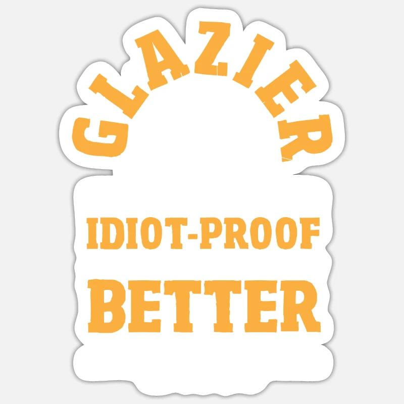 Glaser Geschenk - Sticker Größe S (10 x 10 cm) - Mattweiß