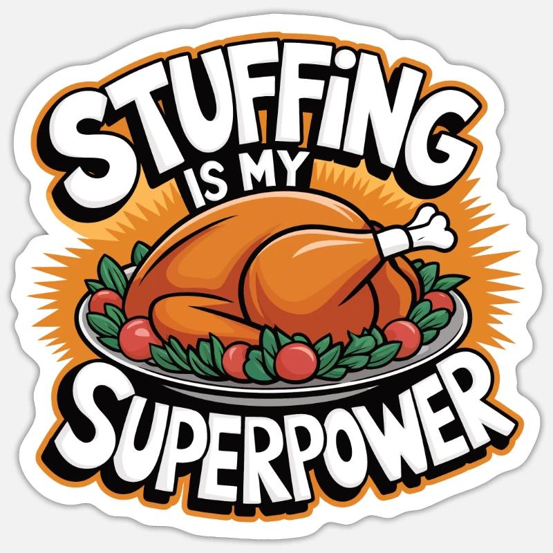 Dinde drôle de Thanksgiving - Sticker taille S (10 x 10 cm) - blanc mat