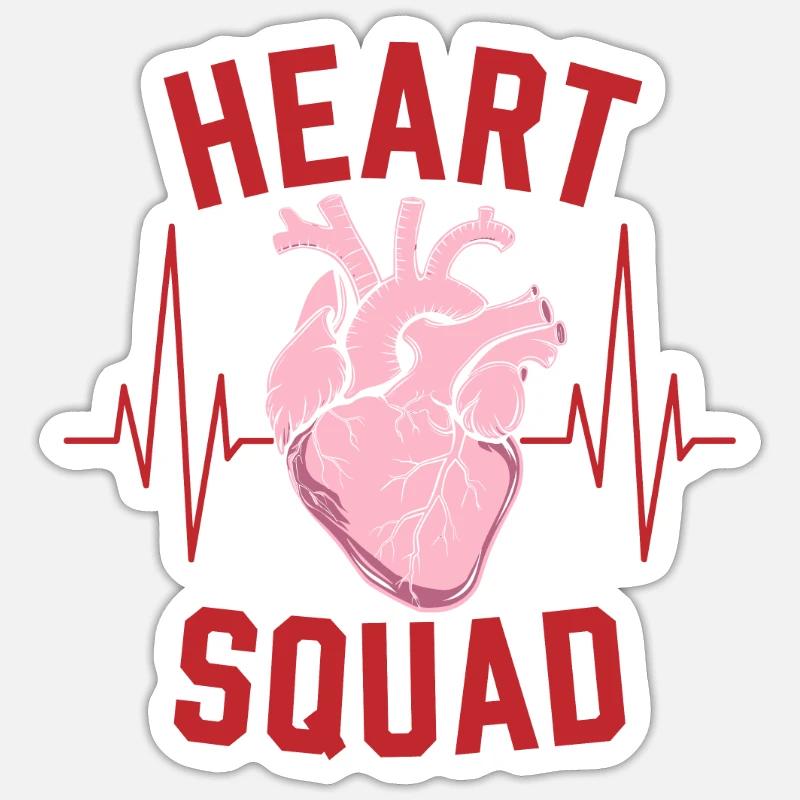 Herzkrankenschwester Kader - Sticker Größe S (10 x 10 cm) - Mattweiß