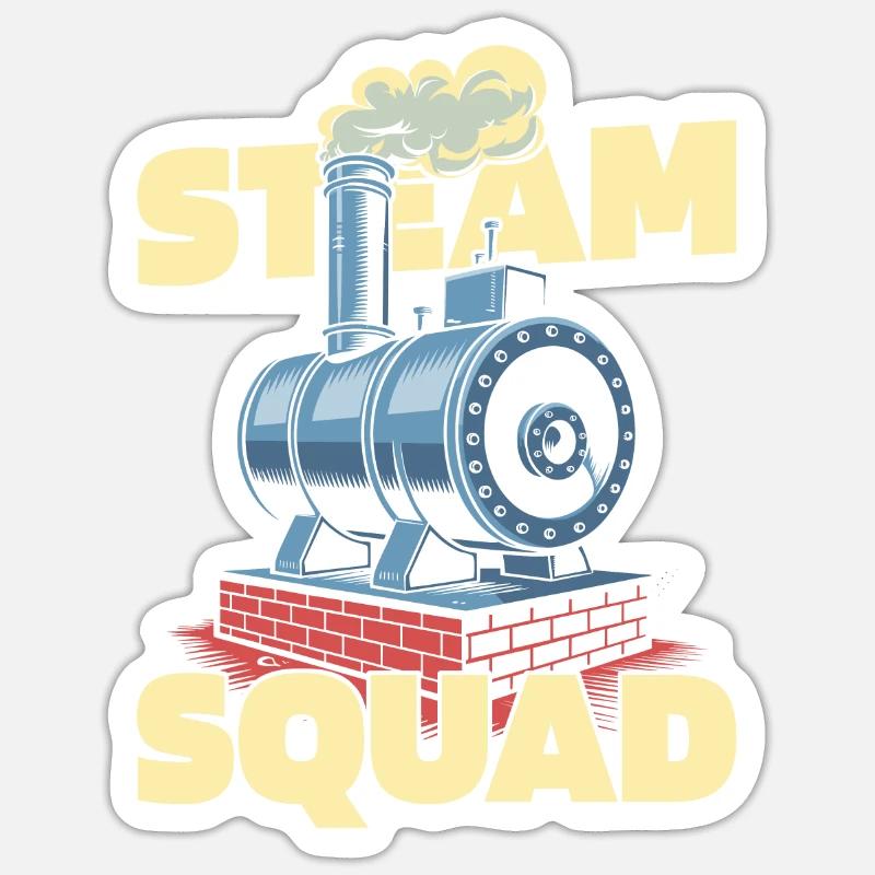 Boiler operator cadre - Sticker size S (10 x 10 cm) - white matte