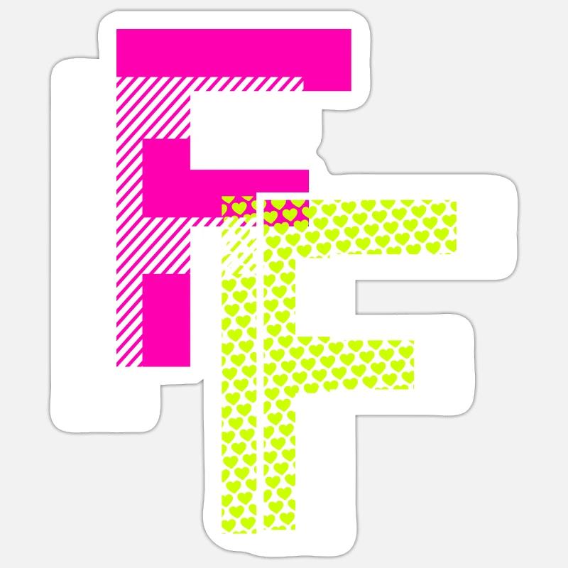 F Letter - Sticker size S (10 x 10 cm) - white matte
