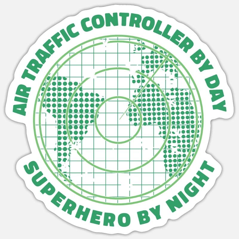 Air traffic controller - Sticker size S (10 x 10 cm) - white matte