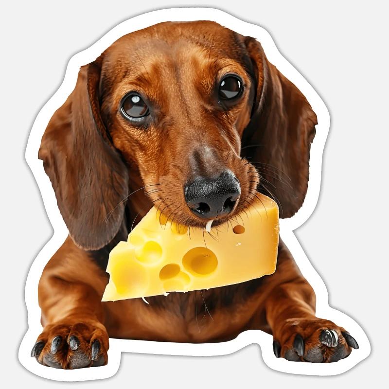 Dackel - Sticker Größe S (10 x 10 cm) - Mattweiß