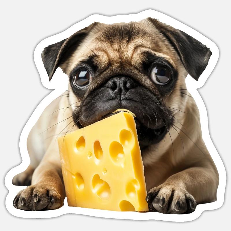 Mops Sticker Größe S (10 x 10 cm)