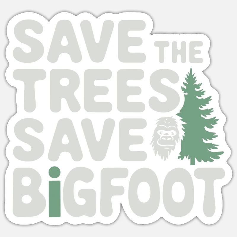 Bigfoot Believer Sasquatch Cryptid Forest Creature Sticker size S (10 x 10 cm)