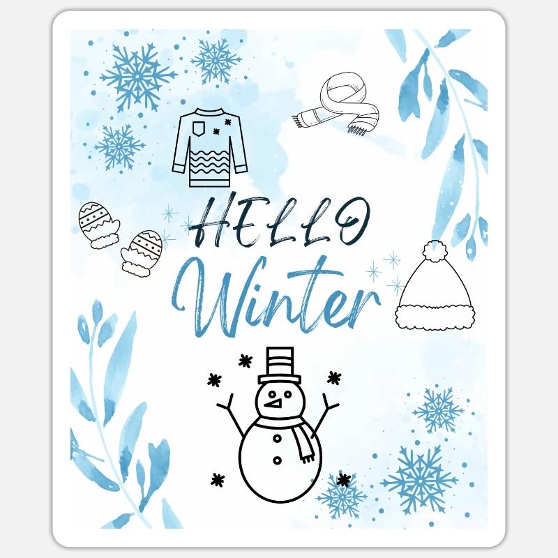 Hello Winter - Sticker size S (10 x 10 cm) - white matte