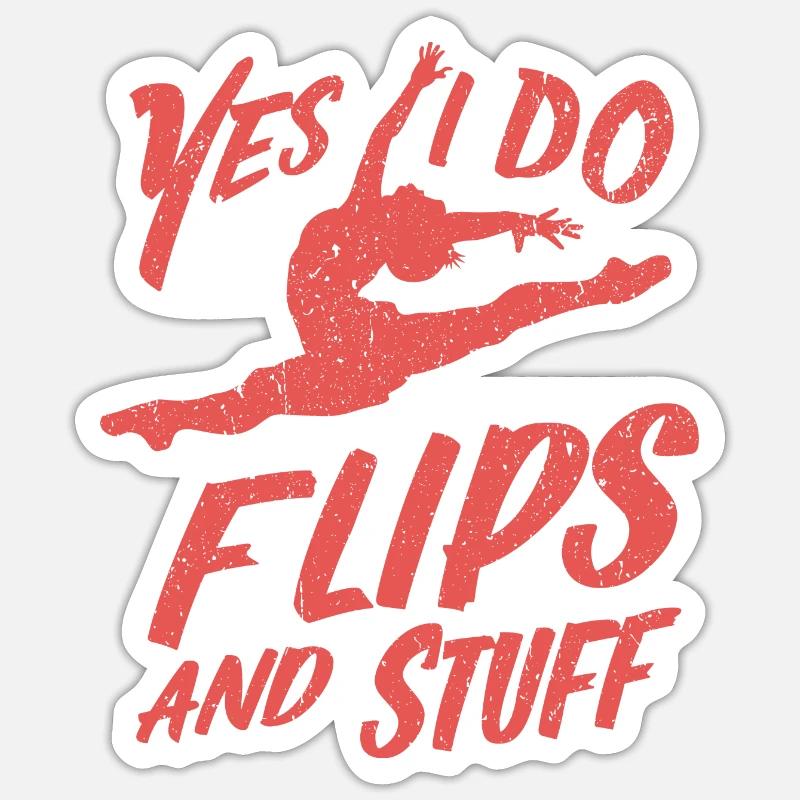 Ja, ich mache Flips und so! Sticker taille S (10 x 10 cm)