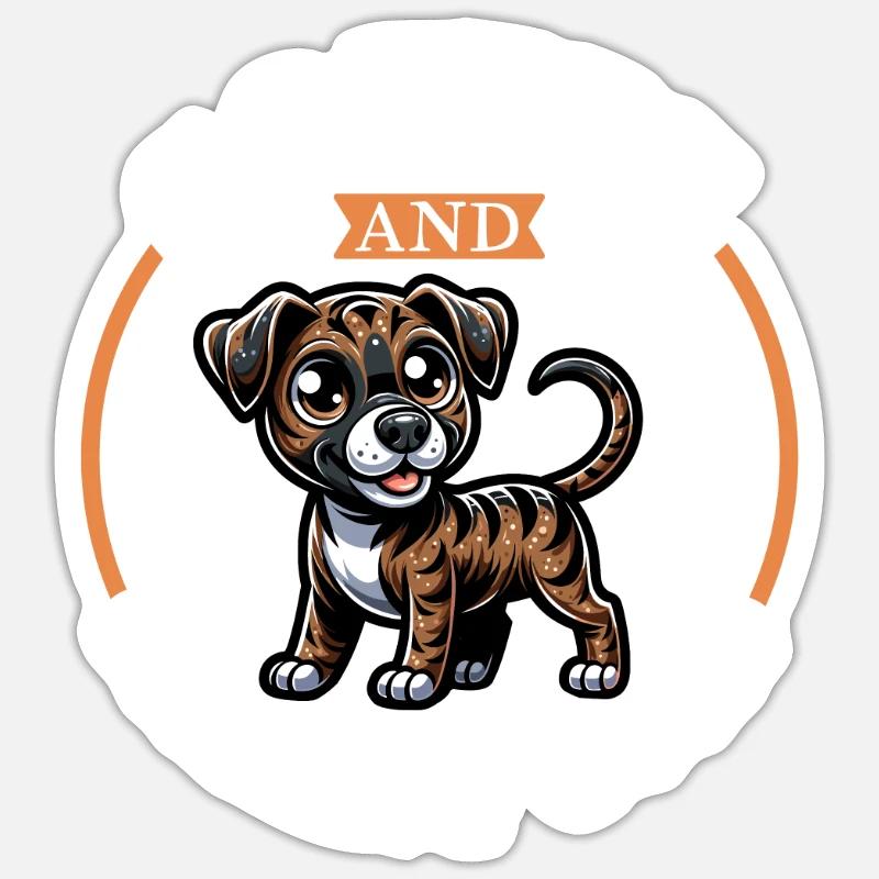 Coffee and Treeing Cur Sticker size S (10 x 10 cm)
