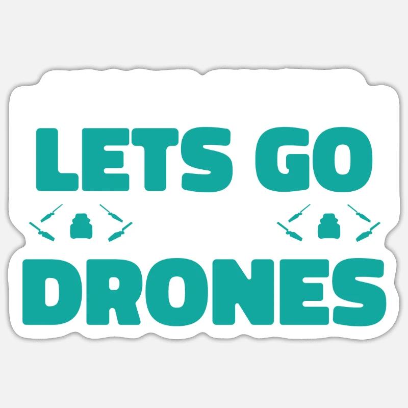Quadricoptère de drone - Sticker taille S (10 x 10 cm) - blanc mat