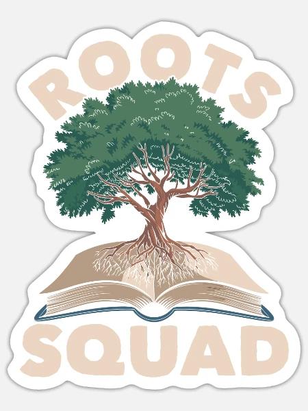 Genealoge Kader - Sticker Größe S (10 x 10 cm) - Mattweiß