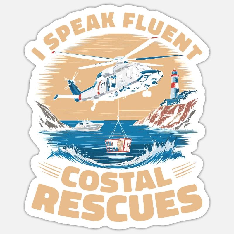 Coastguard - Sticker size S (10 x 10 cm) - white matte
