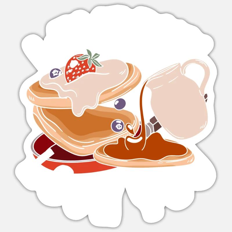 Funny Pancake Lover Gift - Sticker size S (10 x 10 cm) - white matte