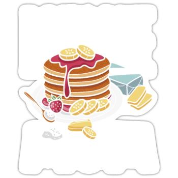 Funny Pancake Lover Gift - Sticker size S (10 x 10 cm) - white matte - Front