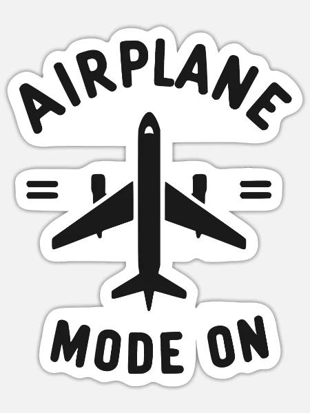 Flugzeugmodus Ein - Sticker Größe S (10 x 10 cm) - Mattweiß