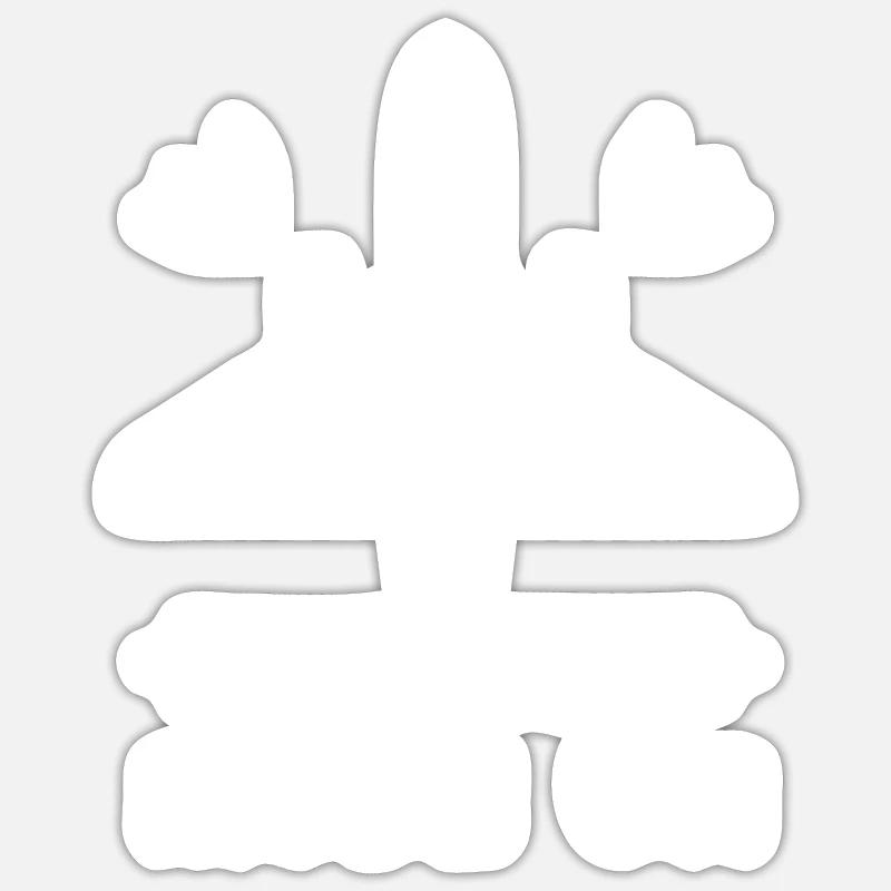Mode avion activé - Sticker taille S (10 x 10 cm) - blanc mat