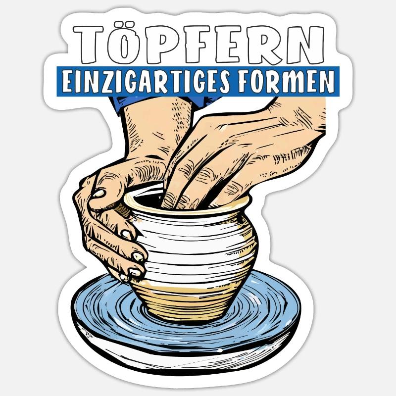 POTTERY UNIQUE SHAPES - Sticker size S (10 x 10 cm) - white matte