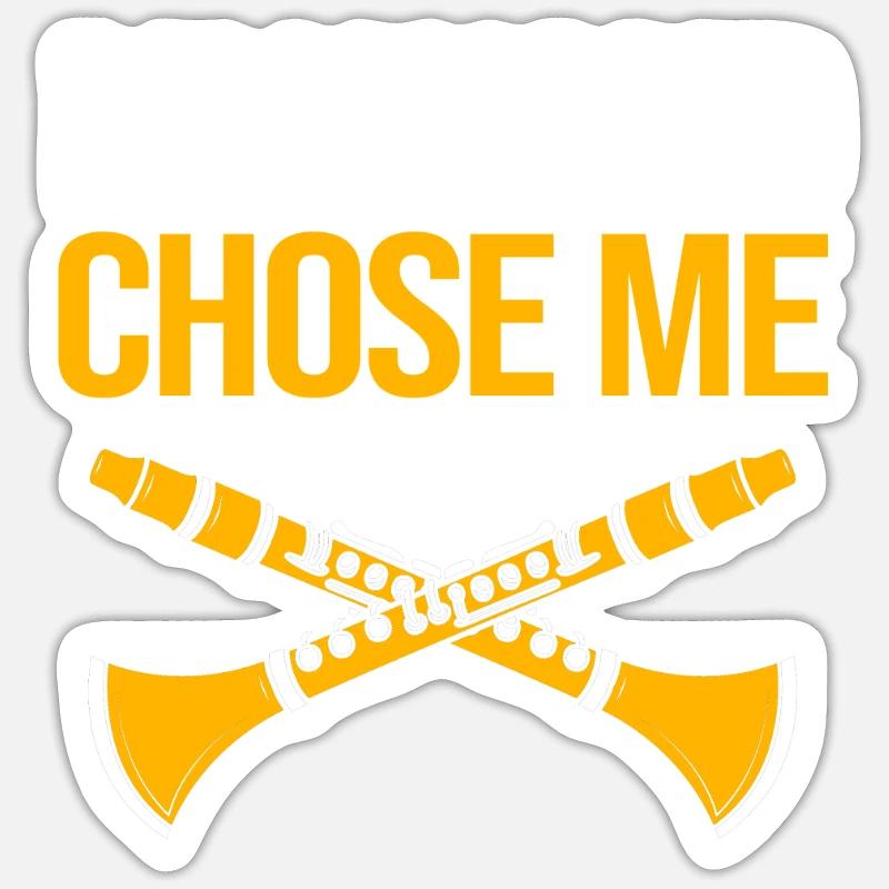 Clarinet - Sticker size S (10 x 10 cm) - white matte