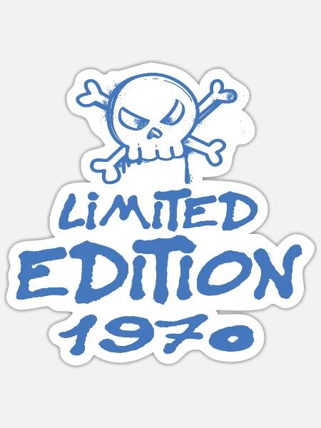 Limited Edition 1970 Geburtstag 1970 Geboren - Sticker Größe S (10 x 10 cm) - Mattweiß