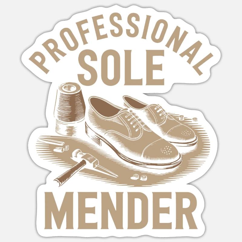 Cordonnier - Sticker taille S (10 x 10 cm) - blanc mat