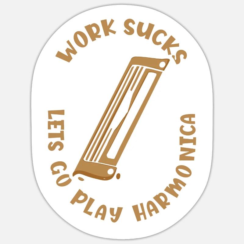 Harmonica - Sticker size S (10 x 10 cm) - white matte