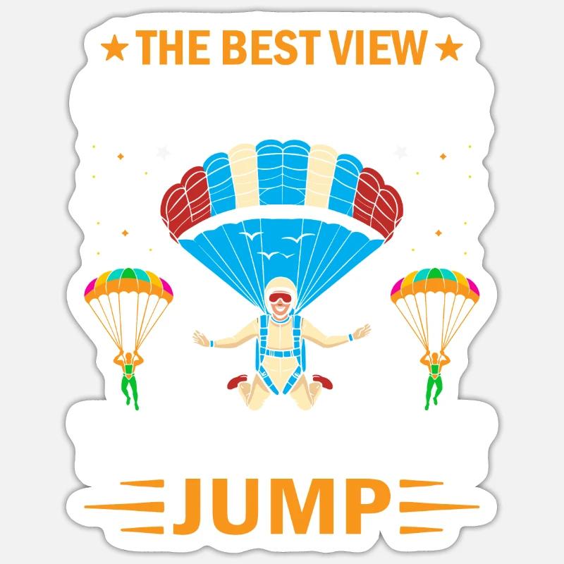 La meilleure vue vient après le saut le plus difficile - Sticker taille S (10 x 10 cm) - blanc mat
