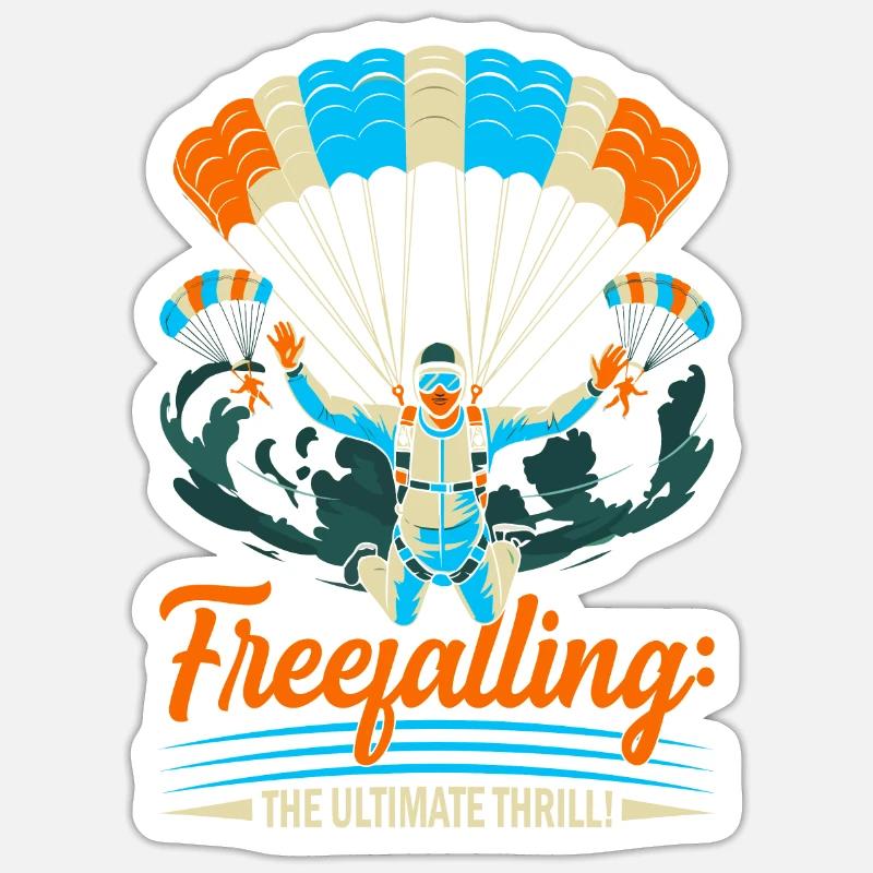 Freier Fall: der ultimative Nervenkitzel! - Sticker Größe S (10 x 10 cm) - Mattweiß