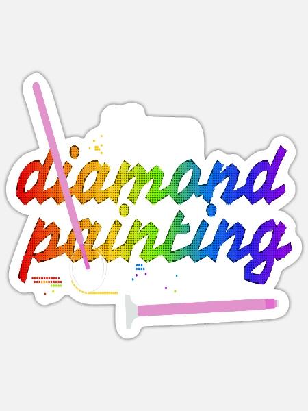 I Love Diamond Painting - Sticker Größe S (10 x 10 cm) - Mattweiß