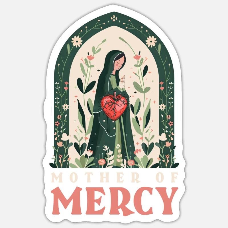 Jungfrau Maria Mutter der Barmherzigkeit Sticker Größe S (10 x 10 cm)