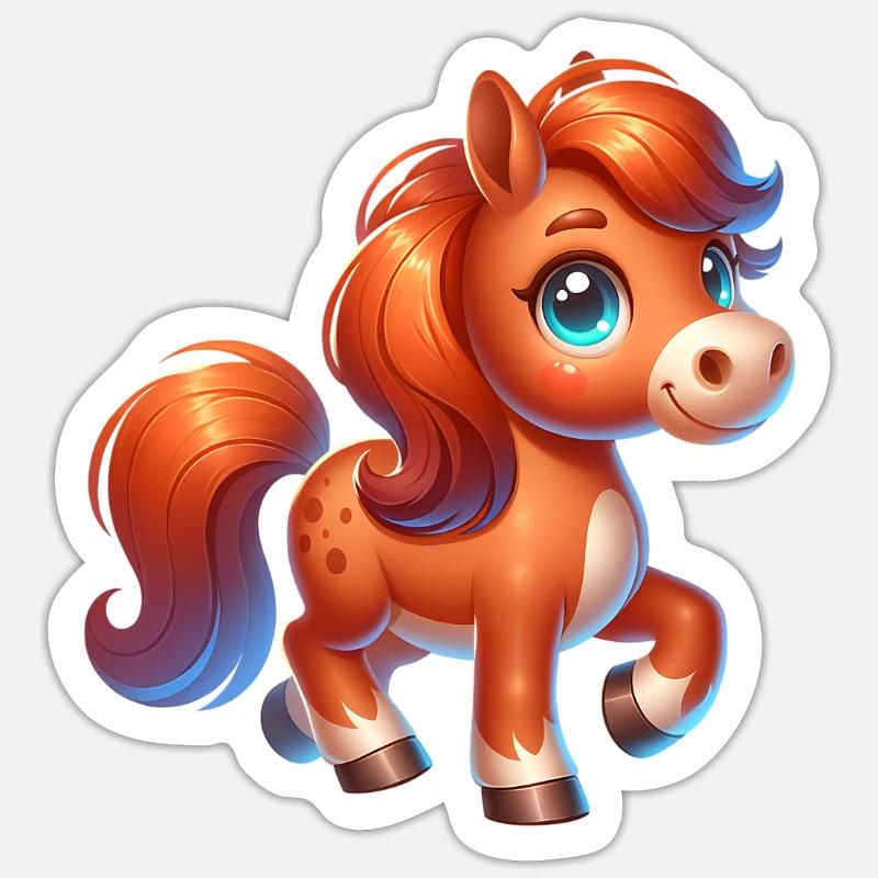 Cheval - Sticker taille S (10 x 10 cm) - blanc mat
