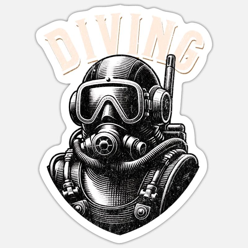 Diving Divers - Sticker size S (10 x 10 cm) - white matte