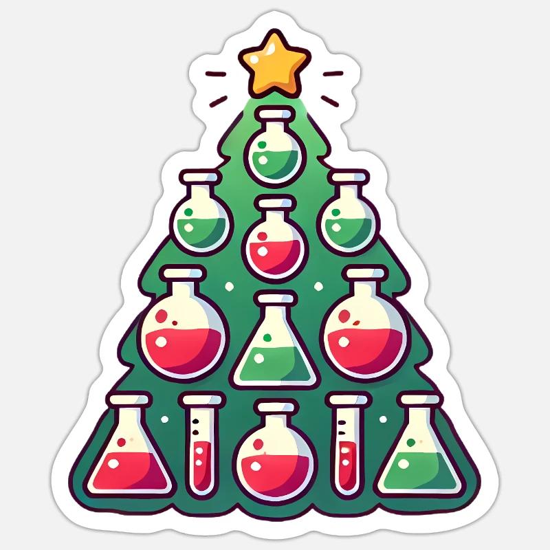 Chimie Conception d’arbre de Noël Sticker taille S (10 x 10 cm)