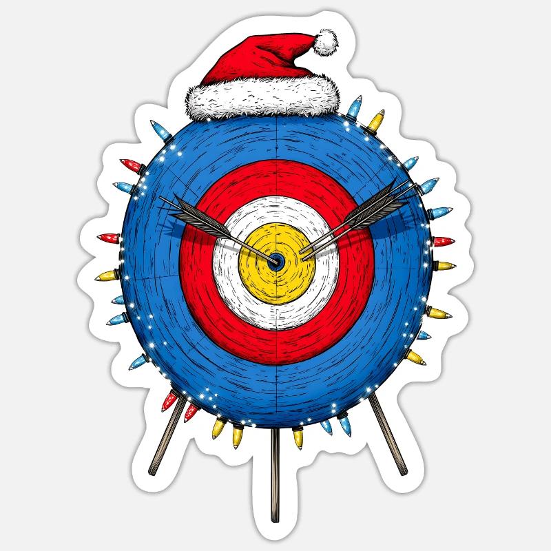 Tir à l’arc Cible Archer Arc et Flèche We - Sticker taille S (10 x 10 cm) - blanc mat