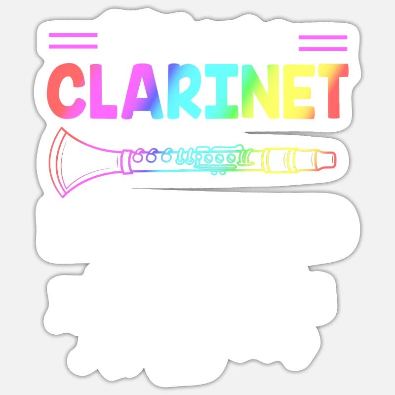 Clarinet - Sticker size S (10 x 10 cm) - white matte