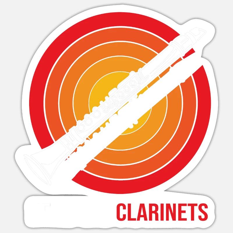 Clarinette - Sticker taille S (10 x 10 cm) - blanc mat