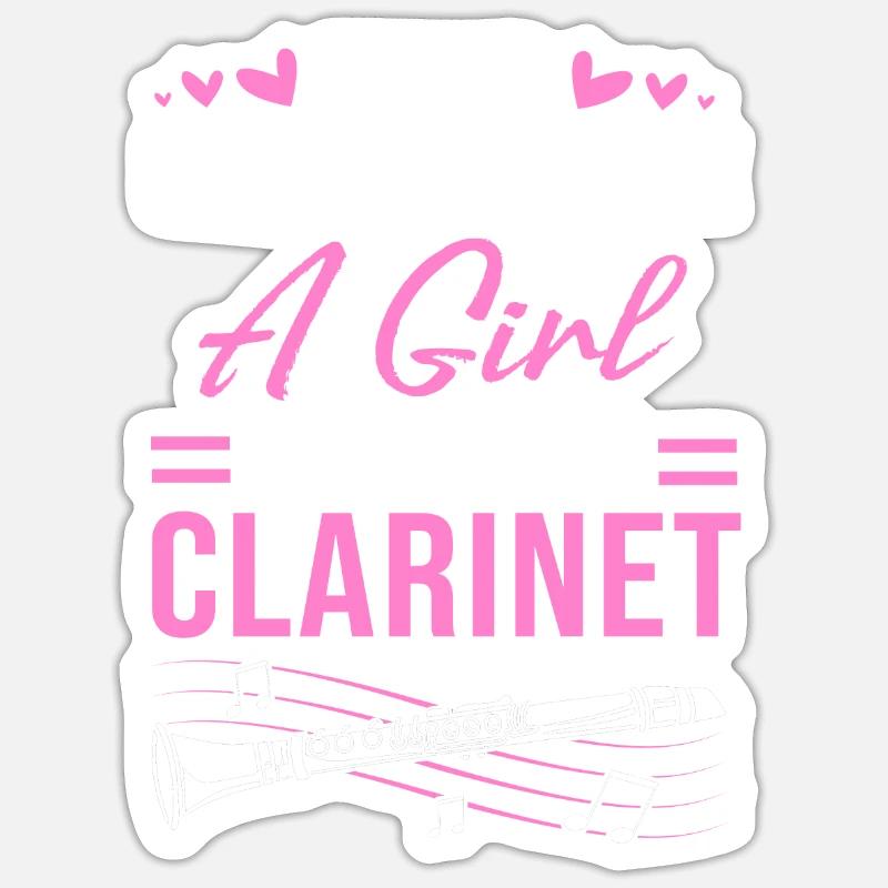 Clarinet - Sticker size S (10 x 10 cm) - white matte