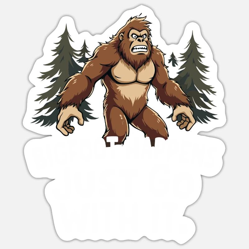 Bigfoot croyant Sasquatch Cryptide Créature de la forêt Sticker taille S (10 x 10 cm)