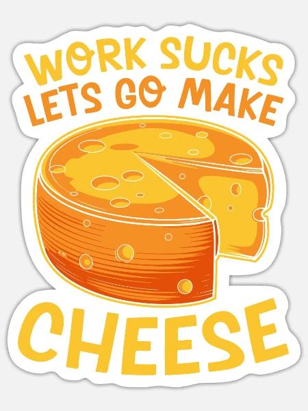 Käse Herstellung - Sticker Größe S (10 x 10 cm) - Mattweiß
