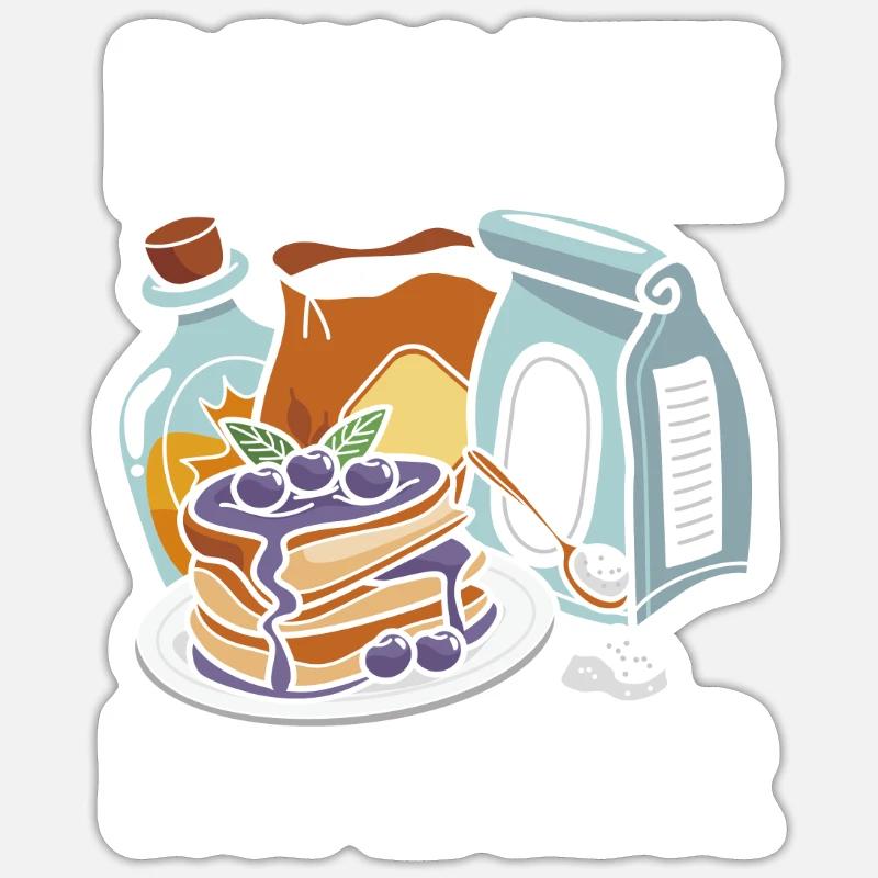 Funny Pancake Lover Gift - Sticker size S (10 x 10 cm) - white matte