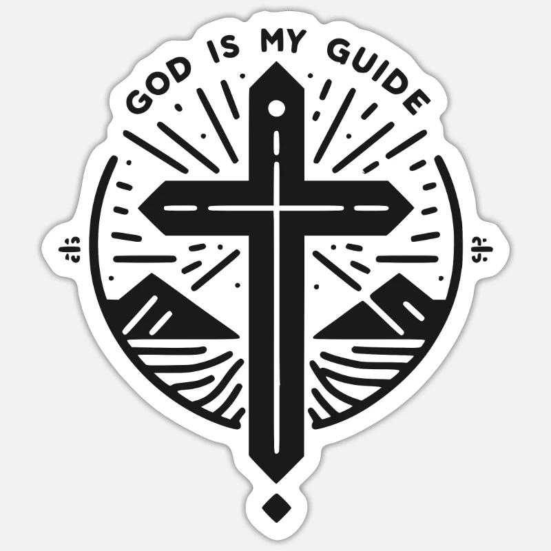God is My Guide - Sticker size S (10 x 10 cm) - white matte