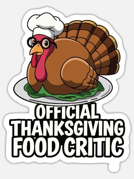 Lustiger Thanksgiving Truthahn - Sticker Größe S (10 x 10 cm) - Mattweiß