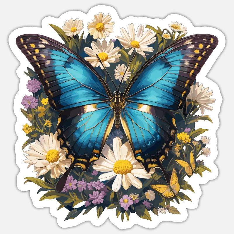 papillon papillons papillon papillon Sticker taille S (10 x 10 cm)